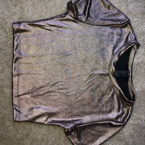 Forever 21 Fitted metallic copper crop top